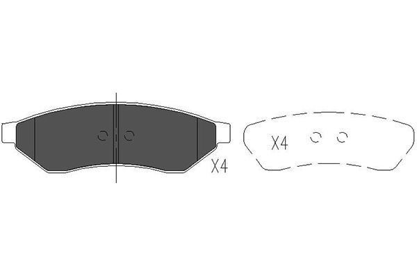 KAVO PARTS Piduriklotsi komplekt,ketaspidur KBP-1015